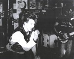 UK Decay's Abbo getting down at the Manchester poly 1982.
pics Kindly donated by P.Barlow