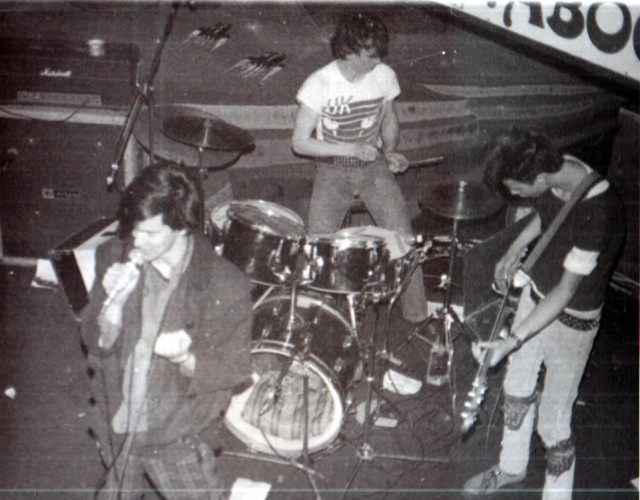 UK Decay with Creeton Chaos on bass at the Scarborough Tabbo club, 1981
