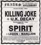 ukdk killing joke Friars aylesbury 1982