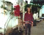 Steve Harle in India next to postbox